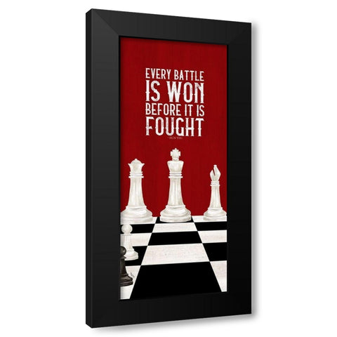 Rather be Playing Chess red panel I-Every Battle Black Modern Wood Framed Art Print with Double Matting by Reed, Tara