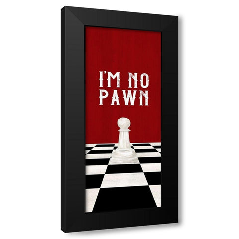Rather be Playing Chess red panel III-No Pawn Black Modern Wood Framed Art Print with Double Matting by Reed, Tara