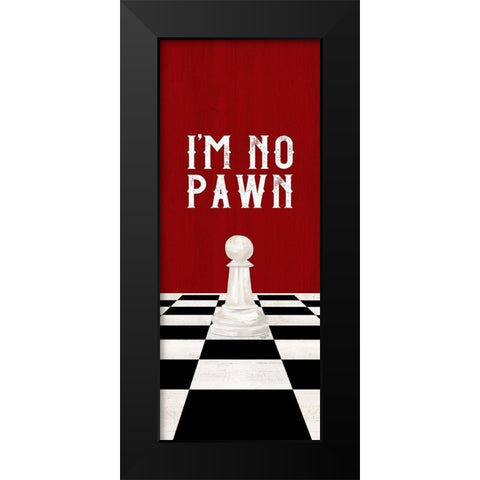 Rather be Playing Chess red panel III-No Pawn Black Modern Wood Framed Art Print by Reed, Tara