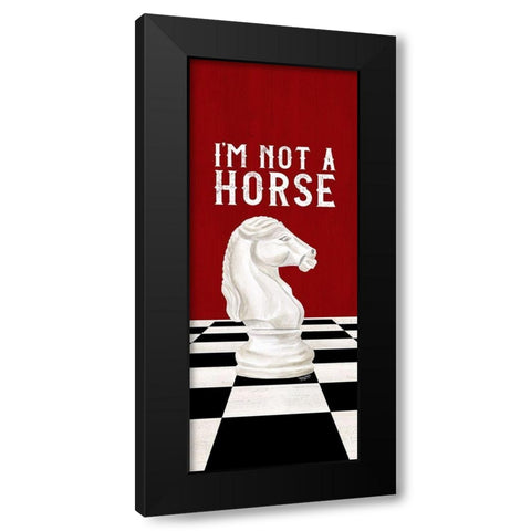 Rather be Playing Chess red panel IV-Not a Horse Black Modern Wood Framed Art Print with Double Matting by Reed, Tara