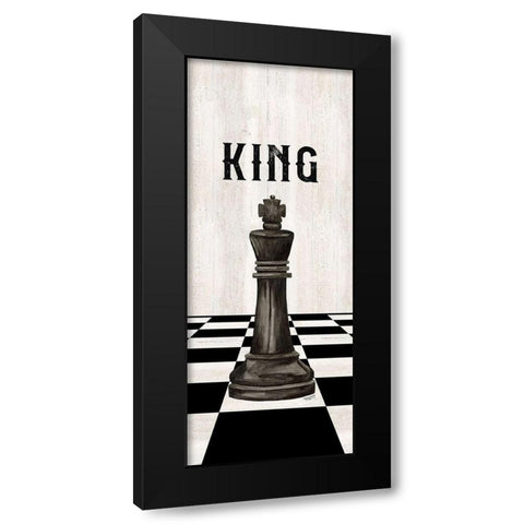 Rather be Playing Chess Pieces black panel V-King Black Modern Wood Framed Art Print with Double Matting by Reed, Tara