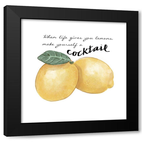 Citrus Limon sentiment III Black Modern Wood Framed Art Print by Bannarot