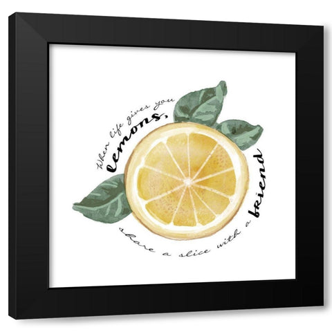 Citrus Limon sentiment V Black Modern Wood Framed Art Print with Double Matting by Bannarot