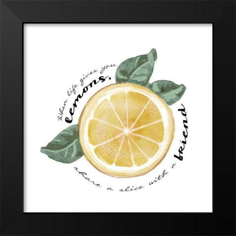 Citrus Limon sentiment V Black Modern Wood Framed Art Print by Bannarot