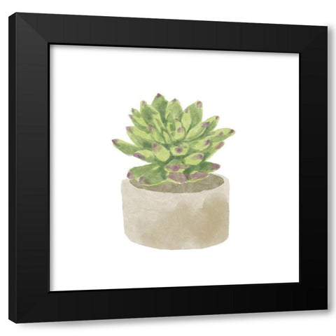 Simple Succulent III Black Modern Wood Framed Art Print by Bannarot