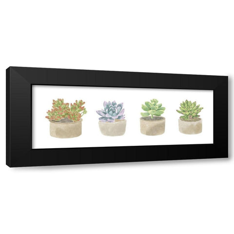 Simple Succulent panel Black Modern Wood Framed Art Print by Bannarot