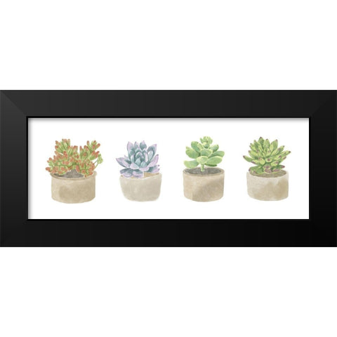 Simple Succulent panel Black Modern Wood Framed Art Print by Bannarot