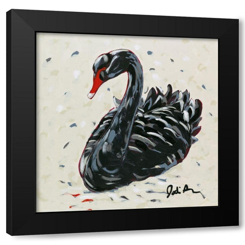 Black Swan Black Modern Wood Framed Art Print with Double Matting by Augustine, Jodi