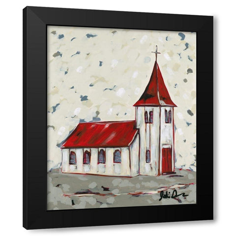 Here is the Church Black Modern Wood Framed Art Print with Double Matting by Augustine, Jodi