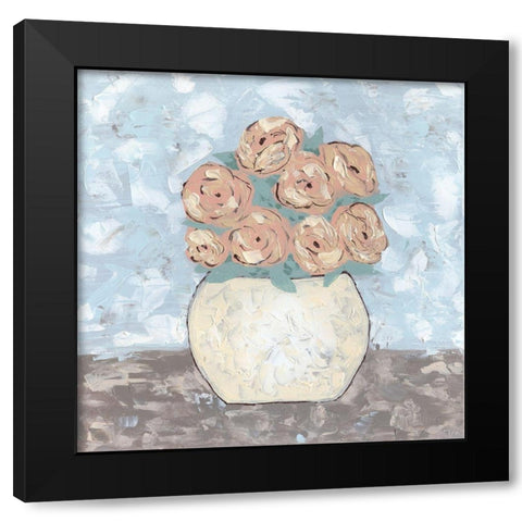 Sketchy Floral Vase Black Modern Wood Framed Art Print with Double Matting by Bryan, Kathleen