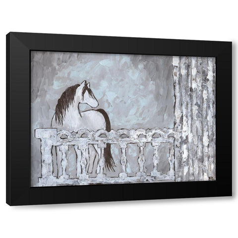 Farm Sketch Horse stable Black Modern Wood Framed Art Print with Double Matting by Bryan, Kathleen