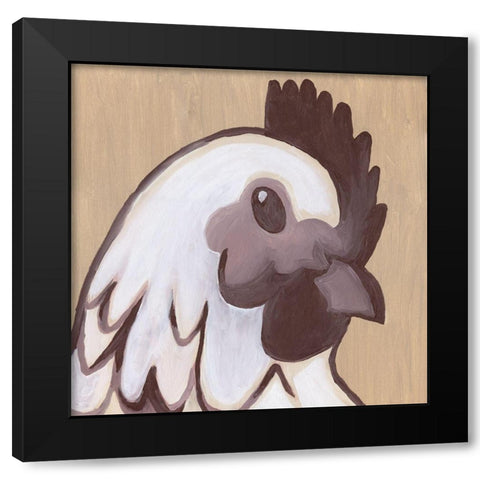 Paint Hen Black Modern Wood Framed Art Print with Double Matting by Bryan, Kathleen