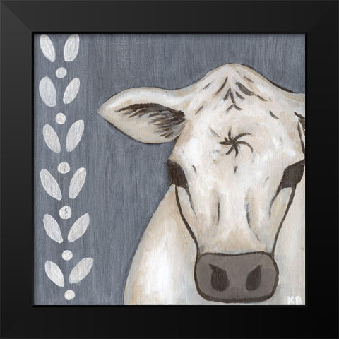 Paint Splotch Cow Black Modern Wood Framed Art Print by Bryan, Kathleen