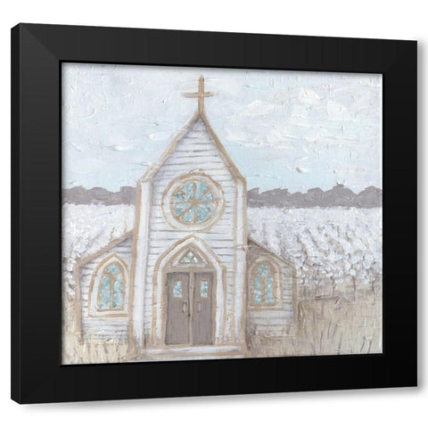 Farm Sketch Church Black Modern Wood Framed Art Print with Double Matting by Bryan, Kathleen