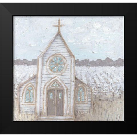 Farm Sketch Church Black Modern Wood Framed Art Print by Bryan, Kathleen