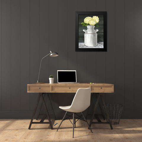 Farmhouse Garden IV-Peonies in jug Black Modern Wood Framed Art Print by Wilson, Kelsey