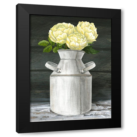 Farmhouse Garden IV-Peonies in jug Black Modern Wood Framed Art Print with Double Matting by Wilson, Kelsey