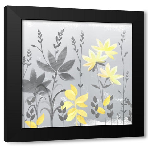 Soft Nature yellow And grey II Black Modern Wood Framed Art Print by Northern Lights