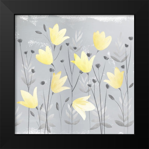 Soft Nature yellow And grey III Black Modern Wood Framed Art Print by Northern Lights