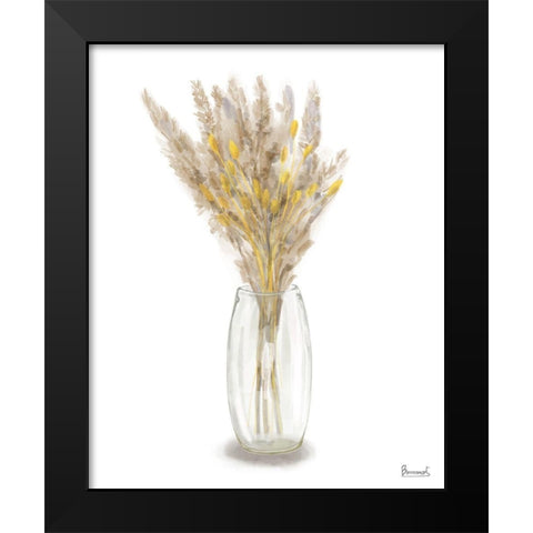 Dried  Flower yellow III Black Modern Wood Framed Art Print by Bannarot