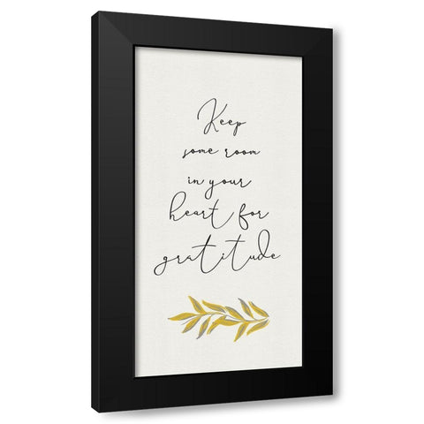 Botanical  Inspiration panel yellow gray II-Gratitude Black Modern Wood Framed Art Print by HM Design