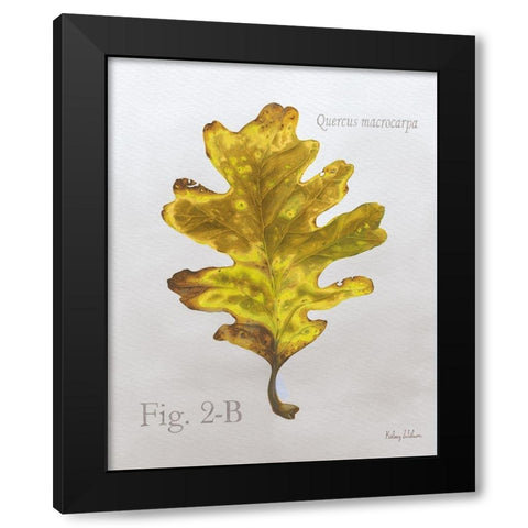 Autumn  Leaves on Gray III-Oak Black Modern Wood Framed Art Print by Wilson, Kelsey