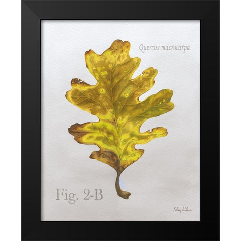 Autumn  Leaves on Gray III-Oak Black Modern Wood Framed Art Print by Wilson, Kelsey
