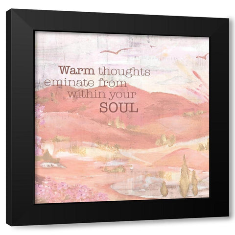 Textured  Sentiment landscape I Black Modern Wood Framed Art Print with Double Matting by Lee C
