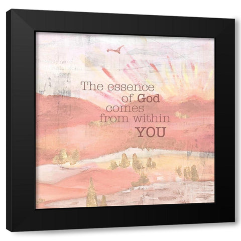 Textured  Sentiment landscape II Black Modern Wood Framed Art Print with Double Matting by Lee C