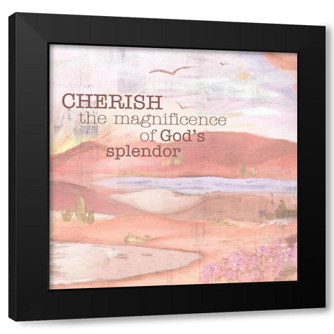 Textured  Sentiment landscape III Black Modern Wood Framed Art Print by Lee C