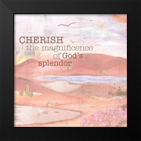 Textured  Sentiment landscape III Black Modern Wood Framed Art Print by Lee C