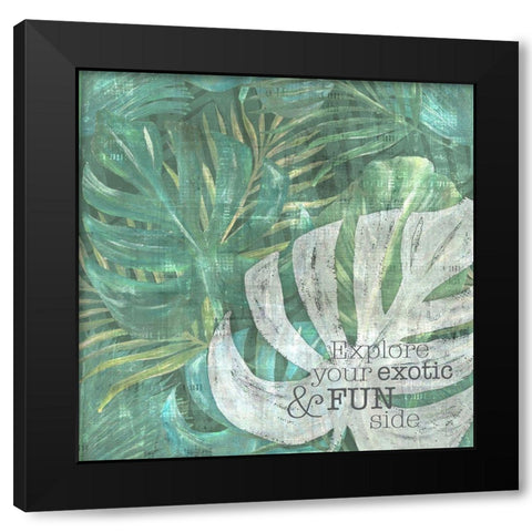 Textured  Sentiment tropic I Black Modern Wood Framed Art Print by Lee C