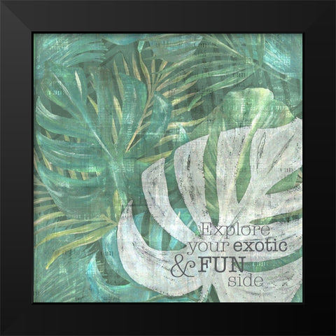 Textured  Sentiment tropic I Black Modern Wood Framed Art Print by Lee C