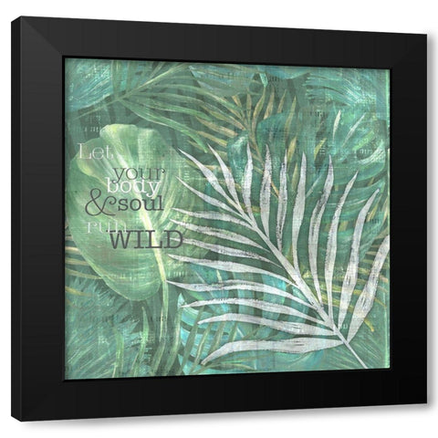 Textured  Sentiment tropic II Black Modern Wood Framed Art Print by Lee C
