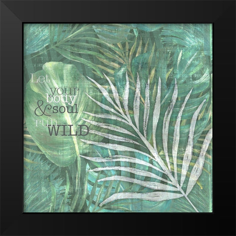 Textured  Sentiment tropic II Black Modern Wood Framed Art Print by Lee C