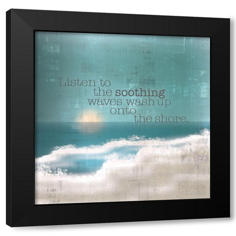 Textured  Sentiment beach I Black Modern Wood Framed Art Print by Lee C
