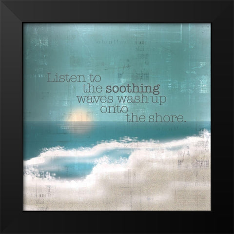 Textured  Sentiment beach I Black Modern Wood Framed Art Print by Lee C