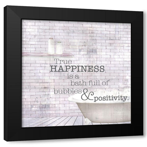 Textured  Sentiment bath I Black Modern Wood Framed Art Print by Lee C