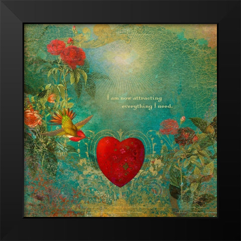 Creative  Visualization II-Attracting Black Modern Wood Framed Art Print by Duirwaigh