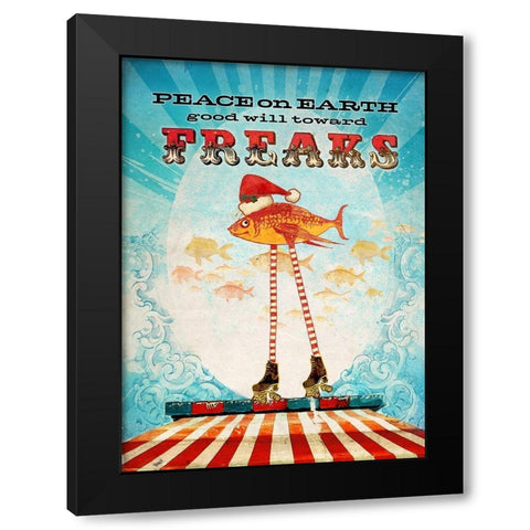 Colorful Christmas VIII-Freaks Black Modern Wood Framed Art Print by Duirwaigh