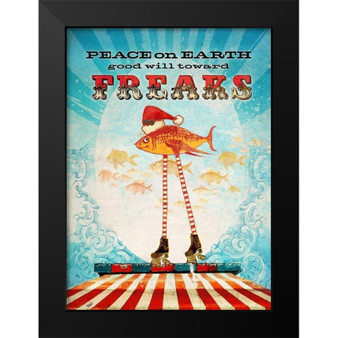Colorful Christmas VIII-Freaks Black Modern Wood Framed Art Print by Duirwaigh