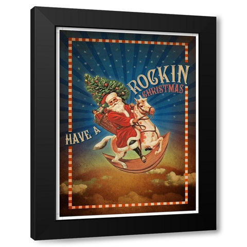 Colorful Christmas IX-Rockin Black Modern Wood Framed Art Print with Double Matting by Duirwaigh