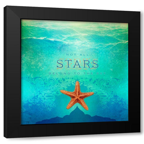 Living  Out Loud I-Stars Black Modern Wood Framed Art Print by Duirwaigh