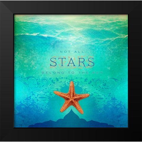 Living  Out Loud I-Stars Black Modern Wood Framed Art Print by Duirwaigh