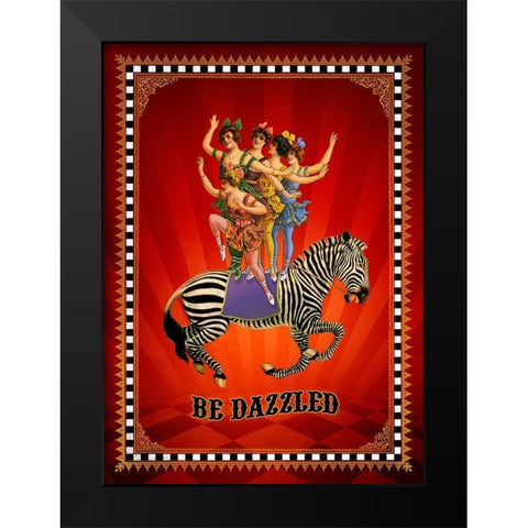 Living  Out Loud V-Be Dazzled Black Modern Wood Framed Art Print by Duirwaigh