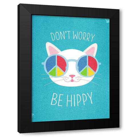 Living  Out Loud VIII-Be Hippy Black Modern Wood Framed Art Print by Duirwaigh