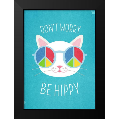 Living  Out Loud VIII-Be Hippy Black Modern Wood Framed Art Print by Duirwaigh