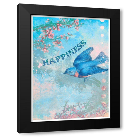 Living  Out Loud IX-Happiness Black Modern Wood Framed Art Print with Double Matting by Duirwaigh