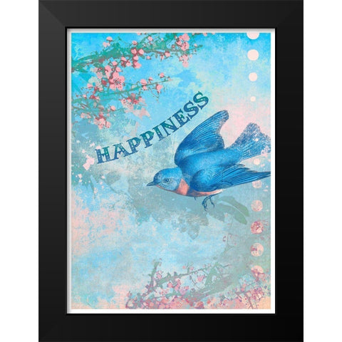 Living  Out Loud IX-Happiness Black Modern Wood Framed Art Print by Duirwaigh