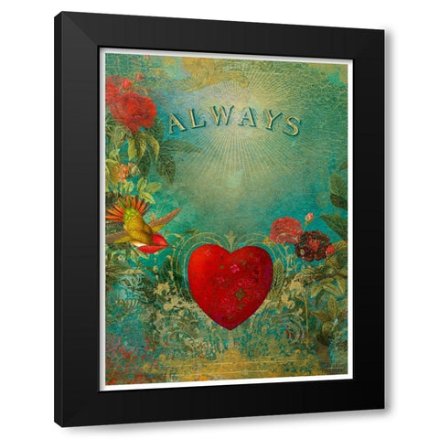 Living  Out Loud XII-Always Black Modern Wood Framed Art Print by Duirwaigh